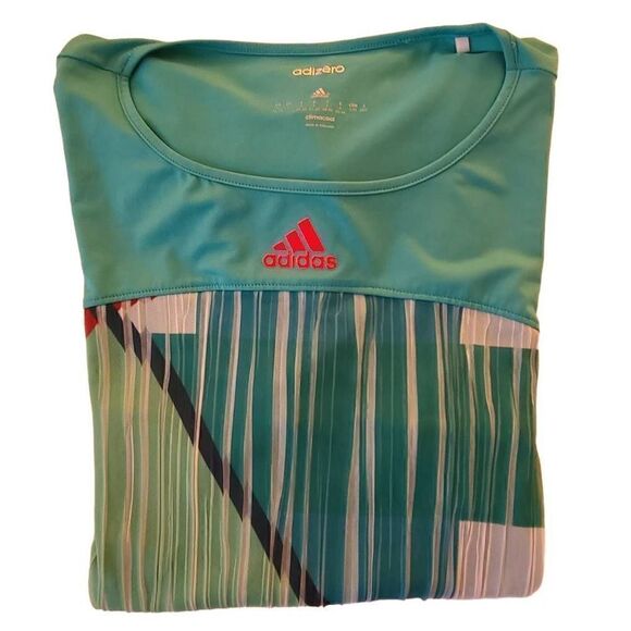 Adidas Womens Adizero Multicolor Athletic Cap Sleeve Top Large - Picture 11 of 12